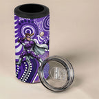 Hobart Hurricanes 4 in 1 Can Cooler Tumbler Indigenous Dot Art Superhero Batter Tribal Pattern