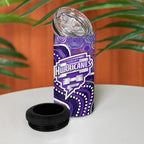 Hobart Hurricanes 4 in 1 Can Cooler Tumbler Indigenous Dot Art Superhero Batter Tribal Pattern