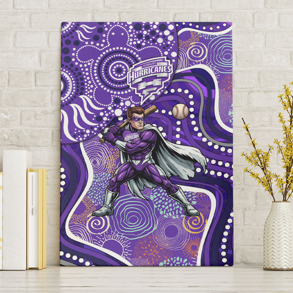 Hobart Hurricanes Canvas Wall Art Indigenous Dot Art Superhero Batter Tribal Pattern