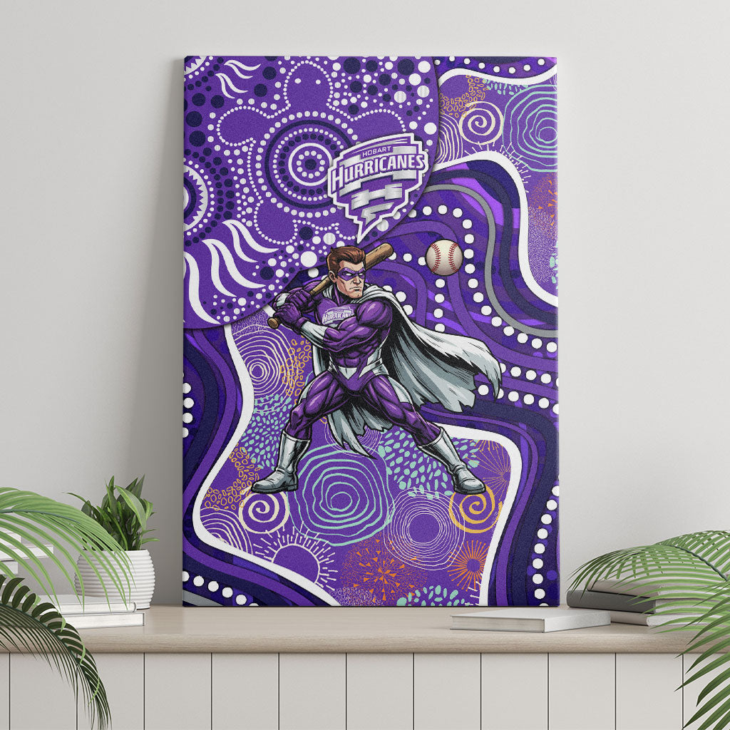 Hobart Hurricanes Canvas Wall Art Indigenous Dot Art Superhero Batter Tribal Pattern