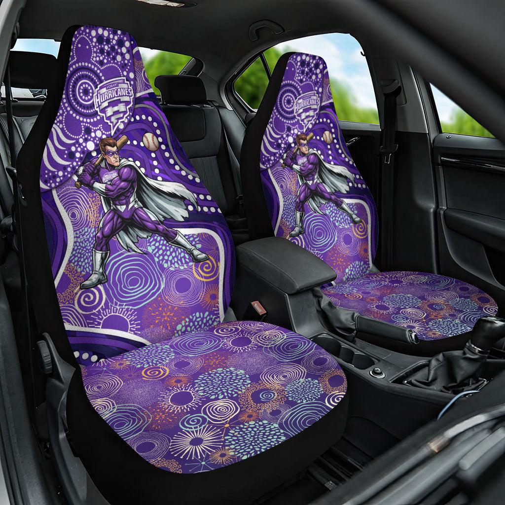 Hobart Hurricanes Car Seat Cover Indigenous Dot Art Superhero Batter Tribal Pattern