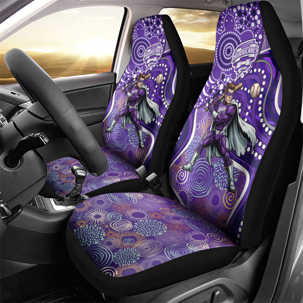 Hobart Hurricanes Car Seat Cover Indigenous Dot Art Superhero Batter Tribal Pattern