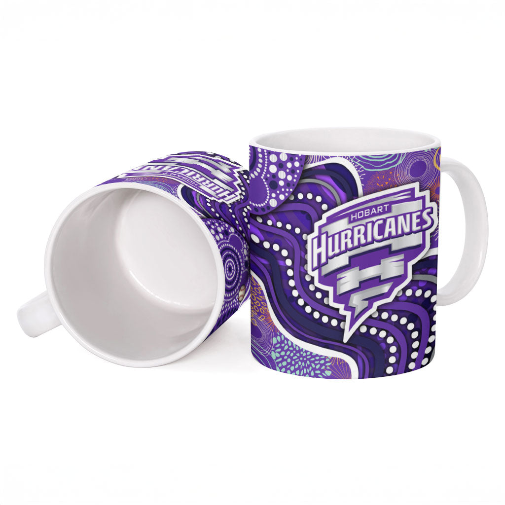 Hobart Hurricanes Ceramic Mug Indigenous Dot Art Superhero Batter Tribal Pattern