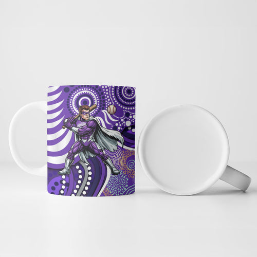 Hobart Hurricanes Ceramic Mug Indigenous Dot Art Superhero Batter Tribal Pattern