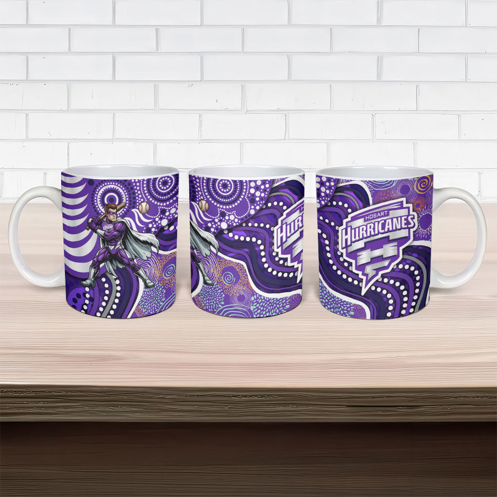 Hobart Hurricanes Ceramic Mug Indigenous Dot Art Superhero Batter Tribal Pattern