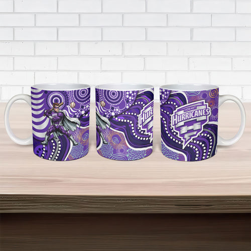 Hobart Hurricanes Ceramic Mug Indigenous Dot Art Superhero Batter Tribal Pattern