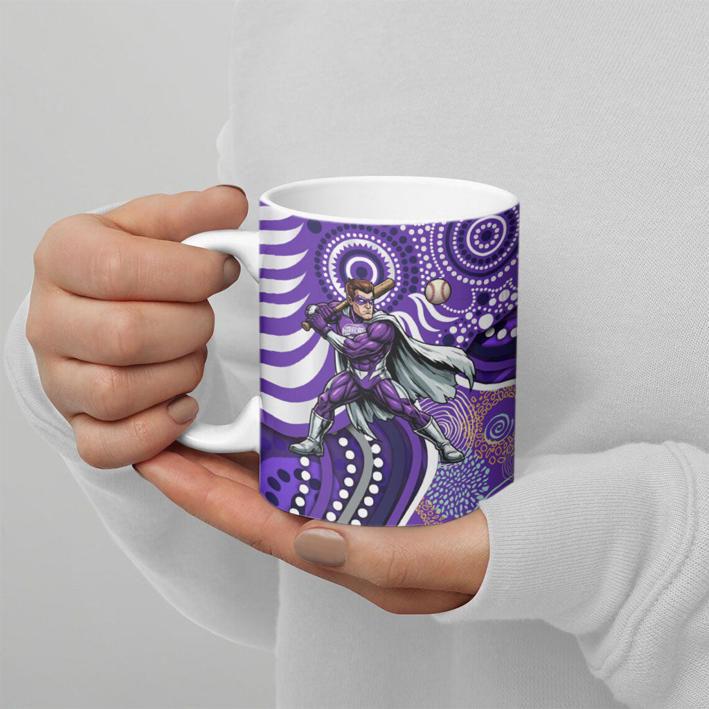 Hobart Hurricanes Ceramic Mug Indigenous Dot Art Superhero Batter Tribal Pattern