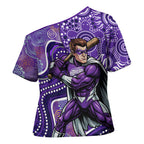 Hobart Hurricanes Cross Shoulder Shirt Indigenous Dot Art Superhero Batter Tribal Pattern