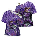 Hobart Hurricanes Cross Shoulder Shirt Indigenous Dot Art Superhero Batter Tribal Pattern