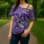 Hobart Hurricanes Cross Shoulder Shirt Indigenous Dot Art Superhero Batter Tribal Pattern