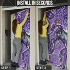 Hobart Hurricanes Door Cover Indigenous Dot Art Superhero Batter Tribal Pattern