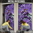 Hobart Hurricanes Door Cover Indigenous Dot Art Superhero Batter Tribal Pattern