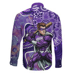 Hobart Hurricanes Family Matching Mermaid Dress and Hawaiian Shirt Indigenous Dot Art Superhero Batter Tribal Pattern