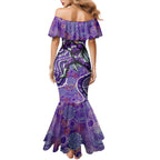 Hobart Hurricanes Family Matching Mermaid Dress and Hawaiian Shirt Indigenous Dot Art Superhero Batter Tribal Pattern