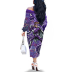 Hobart Hurricanes Family Matching Off The Shoulder Long Sleeve Dress and Hawaiian Shirt Indigenous Dot Art Superhero Batter Tribal Pattern