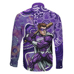 Hobart Hurricanes Family Matching Short Sleeve Bodycon Dress and Hawaiian Shirt Indigenous Dot Art Superhero Batter Tribal Pattern