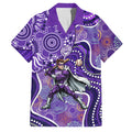 Hobart Hurricanes Family Matching Summer Maxi Dress and Hawaiian Shirt Indigenous Dot Art Superhero Batter Tribal Pattern