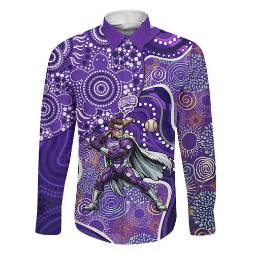 Hobart Hurricanes Family Matching Summer Maxi Dress and Hawaiian Shirt Indigenous Dot Art Superhero Batter Tribal Pattern