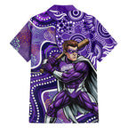Hobart Hurricanes Family Matching Tank Maxi Dress and Hawaiian Shirt Indigenous Dot Art Superhero Batter Tribal Pattern
