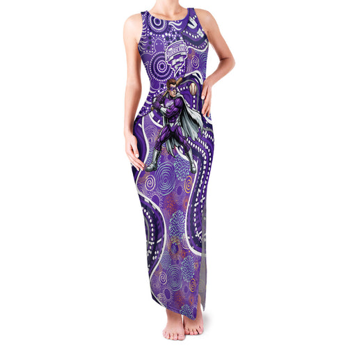Hobart Hurricanes Family Matching Tank Maxi Dress and Hawaiian Shirt Indigenous Dot Art Superhero Batter Tribal Pattern