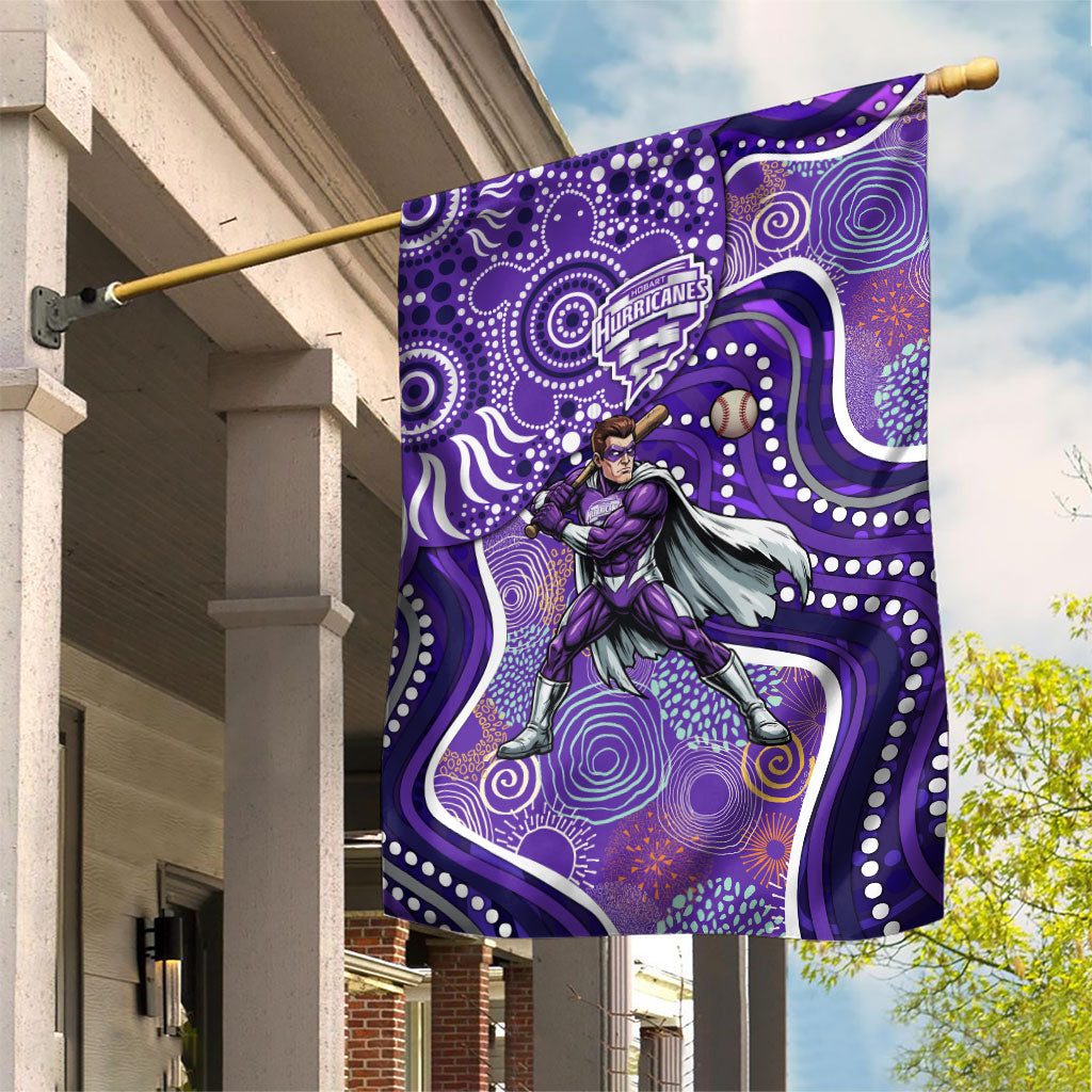 Hobart Hurricanes Garden Flag Indigenous Dot Art Superhero Batter Tribal Pattern