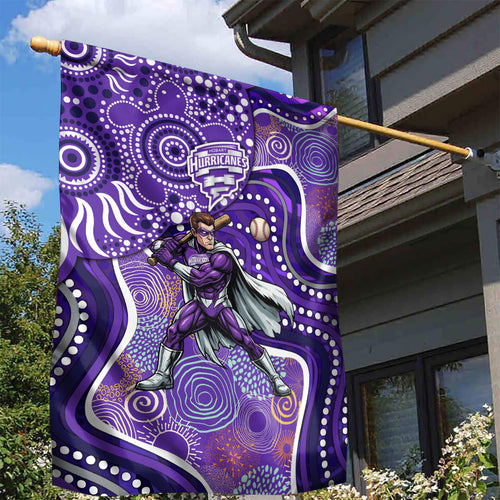 Hobart Hurricanes Garden Flag Indigenous Dot Art Superhero Batter Tribal Pattern