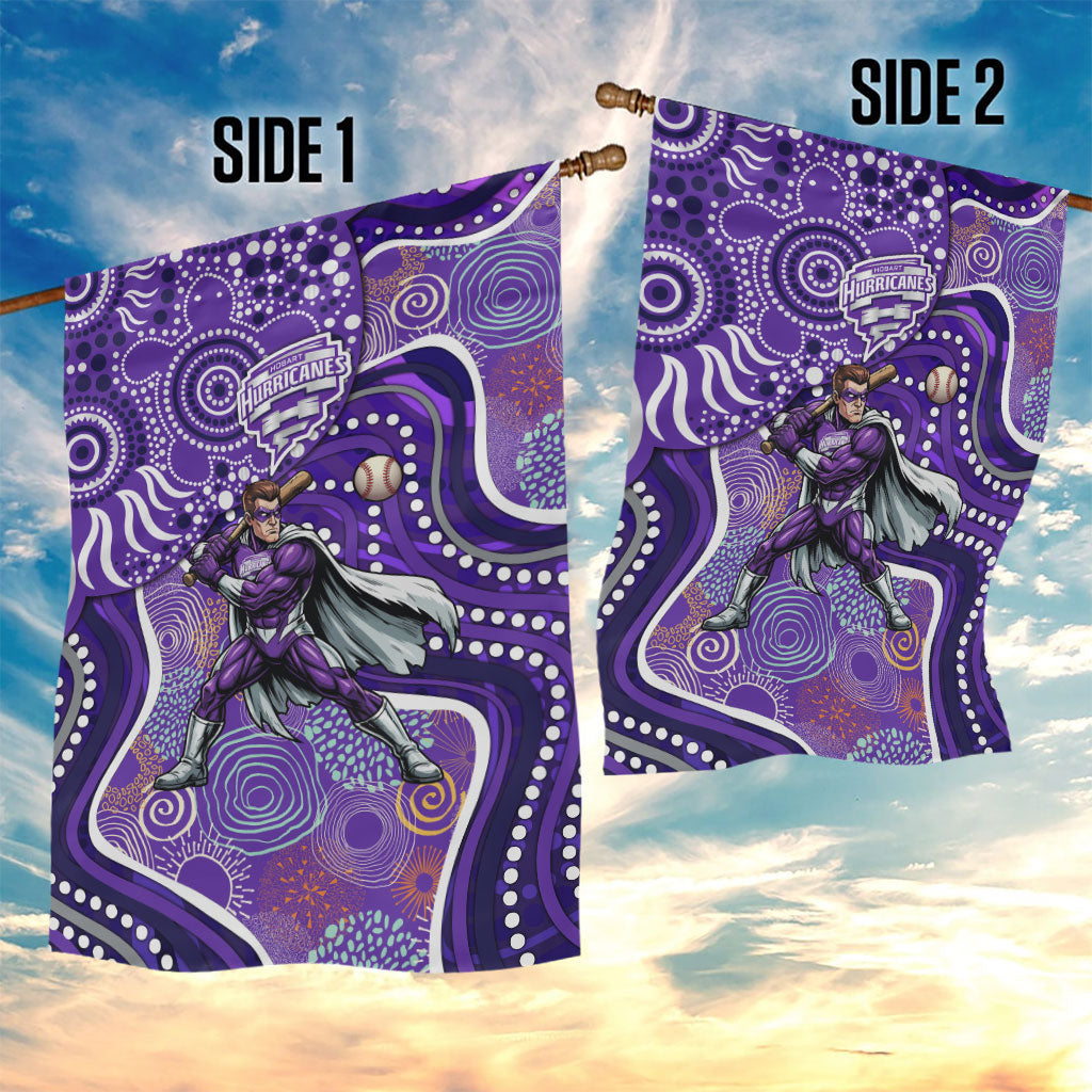Hobart Hurricanes Garden Flag Indigenous Dot Art Superhero Batter Tribal Pattern