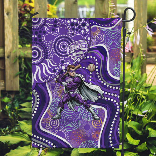 Hobart Hurricanes Garden Flag Indigenous Dot Art Superhero Batter Tribal Pattern