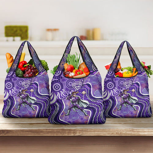Hobart Hurricanes Grocery Bag Indigenous Dot Art Superhero Batter Tribal Pattern