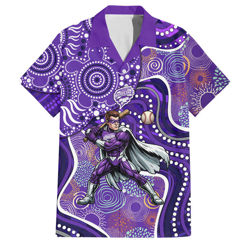 Hobart Hurricanes Hawaiian Shirt Indigenous Dot Art Superhero Batter Tribal Pattern
