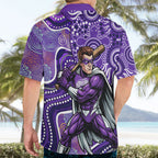 Hobart Hurricanes Hawaiian Shirt Indigenous Dot Art Superhero Batter Tribal Pattern