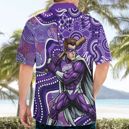 Hobart Hurricanes Hawaiian Shirt Indigenous Dot Art Superhero Batter Tribal Pattern