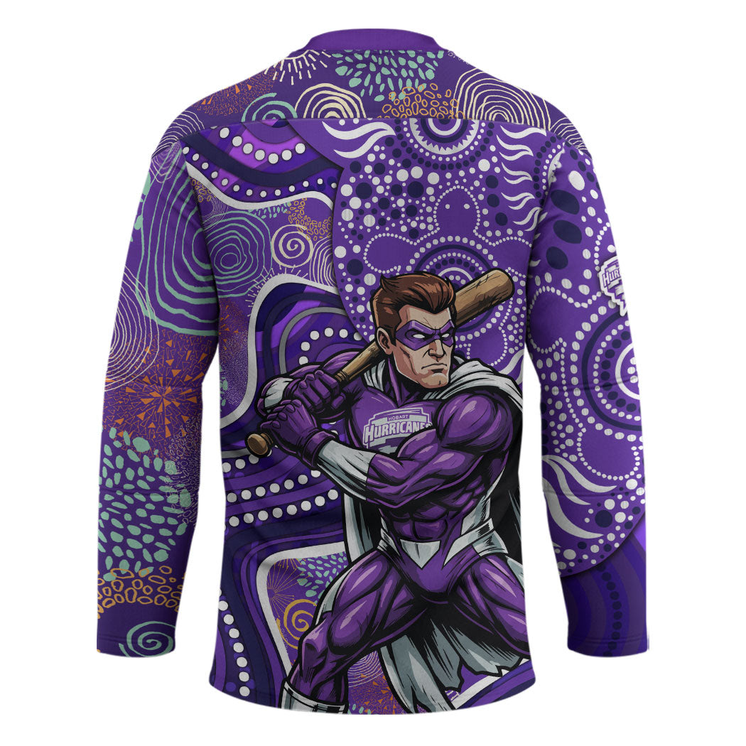 Hobart Hurricanes Hockey Jersey Indigenous Dot Art Superhero Batter Tribal Pattern