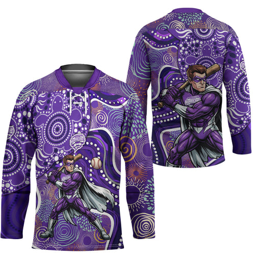 Hobart Hurricanes Hockey Jersey Indigenous Dot Art Superhero Batter Tribal Pattern