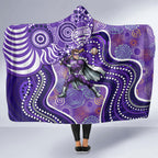 Hobart Hurricanes Hooded Blanket Indigenous Dot Art Superhero Batter Tribal Pattern