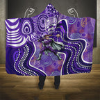 Hobart Hurricanes Hooded Blanket Indigenous Dot Art Superhero Batter Tribal Pattern