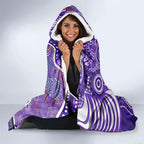 Hobart Hurricanes Hooded Blanket Indigenous Dot Art Superhero Batter Tribal Pattern
