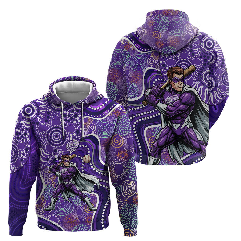 Hobart Hurricanes Hoodie Indigenous Dot Art Superhero Batter Tribal Pattern