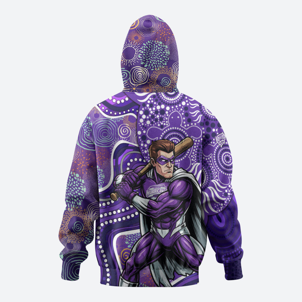 Hobart Hurricanes Hoodie Indigenous Dot Art Superhero Batter Tribal Pattern