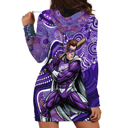 Hobart Hurricanes Hoodie Dress Indigenous Dot Art Superhero Batter Tribal Pattern