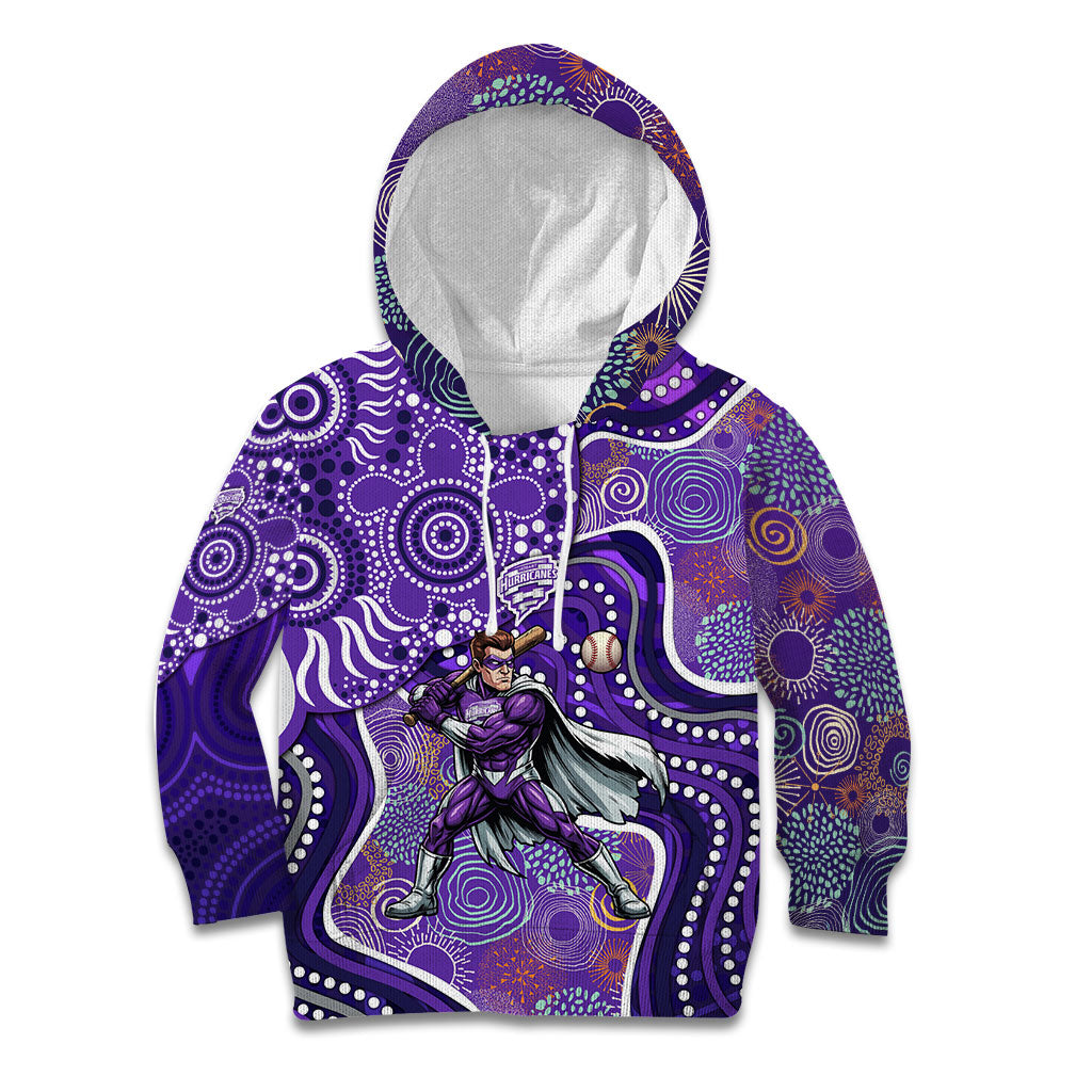 Hobart Hurricanes Kid Hoodie Indigenous Dot Art Superhero Batter Tribal Pattern