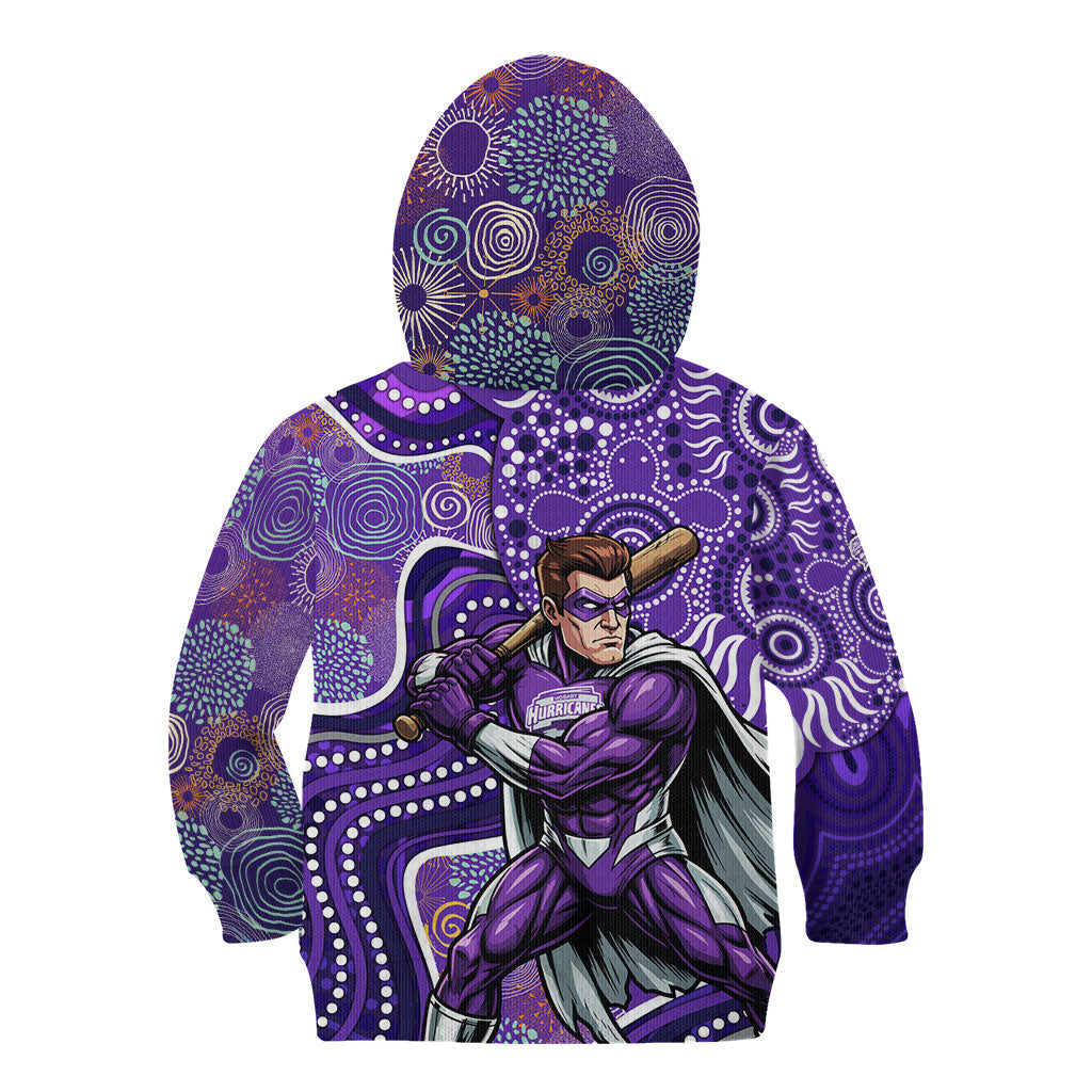 Hobart Hurricanes Kid Hoodie Indigenous Dot Art Superhero Batter Tribal Pattern