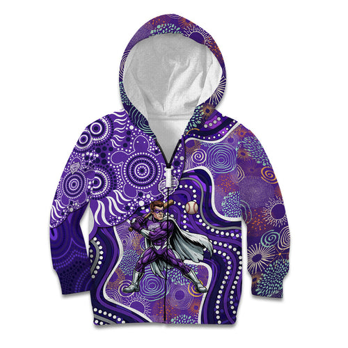 Hobart Hurricanes Kid Hoodie Indigenous Dot Art Superhero Batter Tribal Pattern