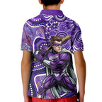 Hobart Hurricanes Kid Polo Shirt Indigenous Dot Art Superhero Batter Tribal Pattern