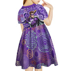 Hobart Hurricanes Kid Short Sleeve Dress Indigenous Dot Art Superhero Batter Tribal Pattern