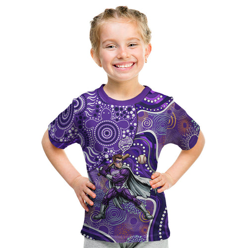 Hobart Hurricanes Kid T Shirt Indigenous Dot Art Superhero Batter Tribal Pattern