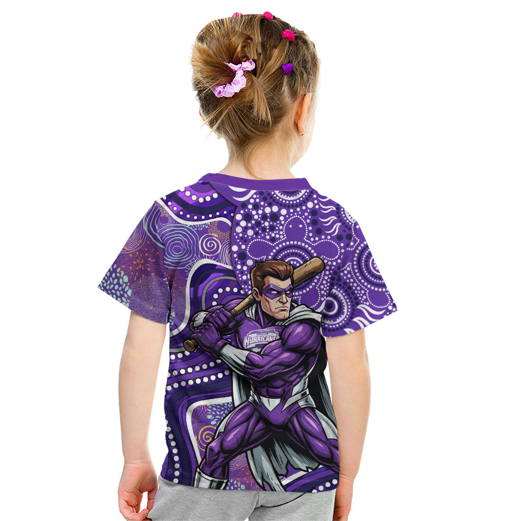 Hobart Hurricanes Kid T Shirt Indigenous Dot Art Superhero Batter Tribal Pattern