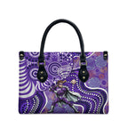 Hobart Hurricanes Leather Bag Indigenous Dot Art Superhero Batter Tribal Pattern