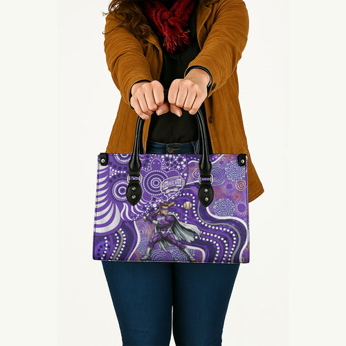 Hobart Hurricanes Leather Bag Indigenous Dot Art Superhero Batter Tribal Pattern