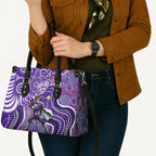 Hobart Hurricanes Leather Bag Indigenous Dot Art Superhero Batter Tribal Pattern